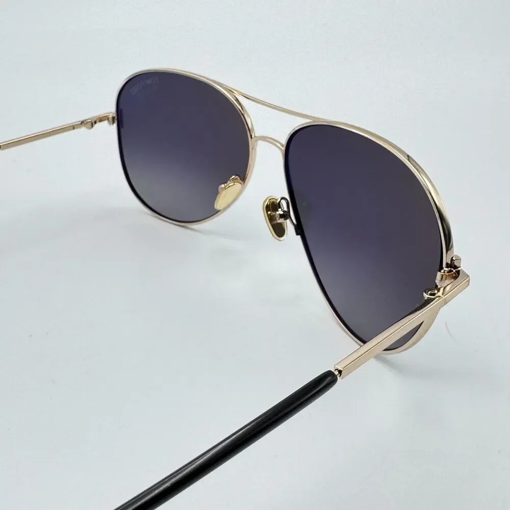 Tom Ford Sunglasses Clark TF823 28D Rose Gold Aviator Polarized Gray Lens 59mm